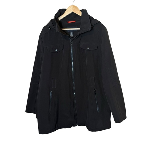 London Fog Jackets & Blazers - London Fog Women's Black Coat Jacket Detachable Hood No Belt Outdoor Winter XXL